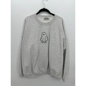 Skull House Ghost Graphic Sweatshirt Gray Will You Still Love Me XL 2XL